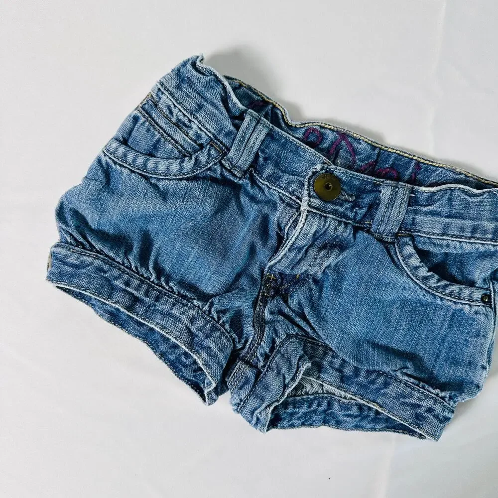 Vintage Y2K Gap Denim Shortie Shorts Sz 3T